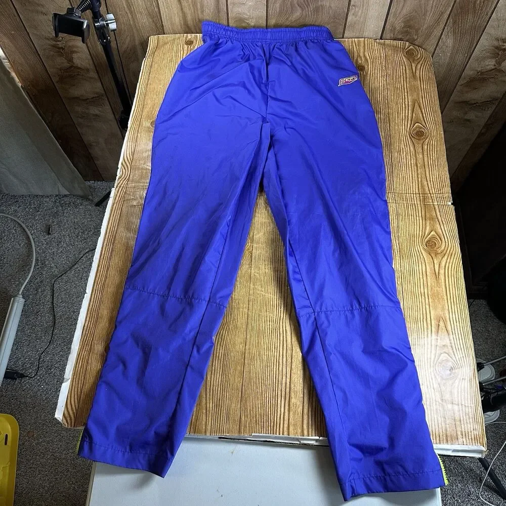 Vintage‎ Saucony Track Pants Mens L Purple Neon Zip Nylon Y2K Windbreaker